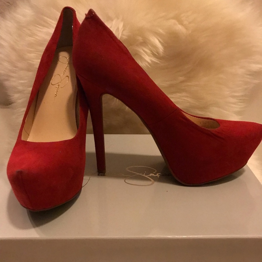 red jessica simpson heels